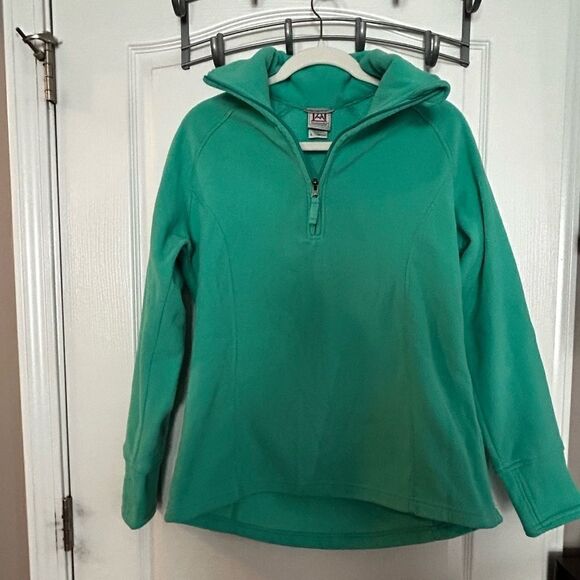 AVALANCHE Fleece 1/4 Zip Pullover Jacket women’s L outdoors ski green EUC comfy - Picture 1 of 12